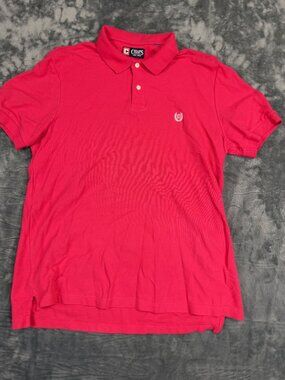 Chaps Mens Red Polo Shirt Classic Fit Short Sleeve Embroidered Logo Cotton